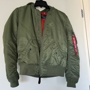 Alpha Industries Women's Bomber Jacket with Hood - Size S